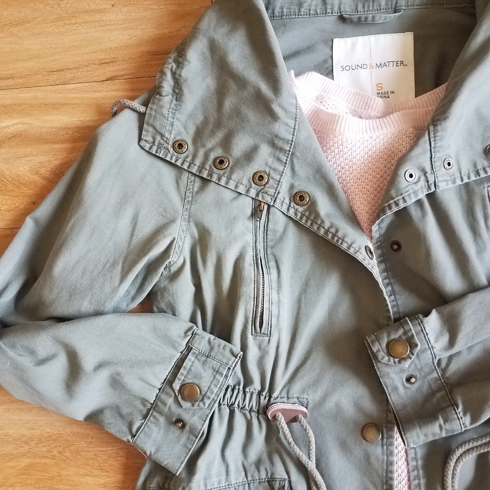 Sound & Matter Green Utility Jacket Sz Sm